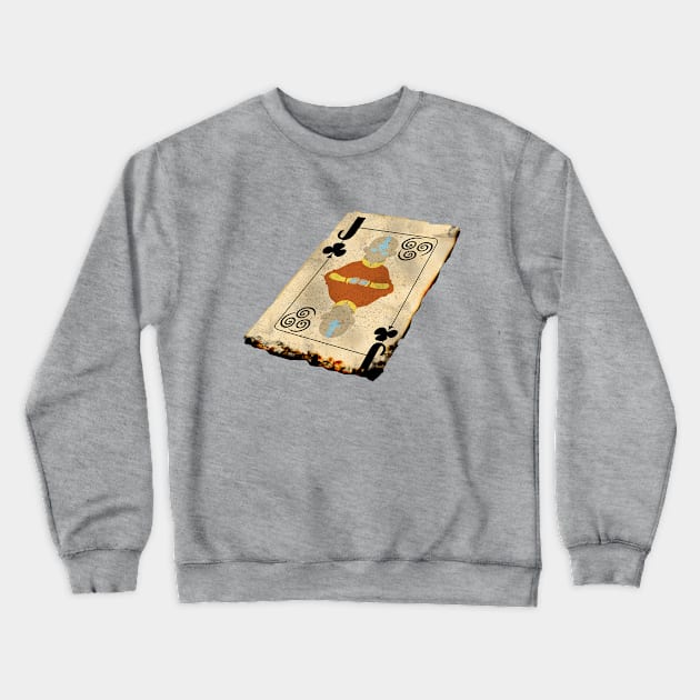 Burning Aang playing card Crewneck Sweatshirt by Hybridwolf